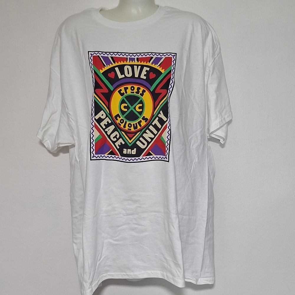 Cross Colours White Graphic Tee Short Sleeve